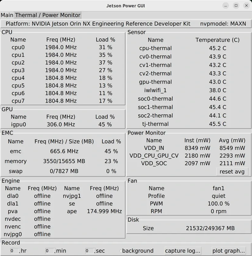 Jetson Power GUI main tab