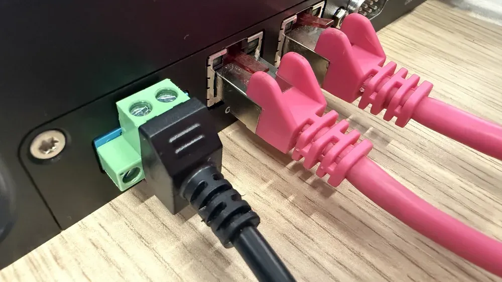 Ethernet cables connected to the ZED Box 2