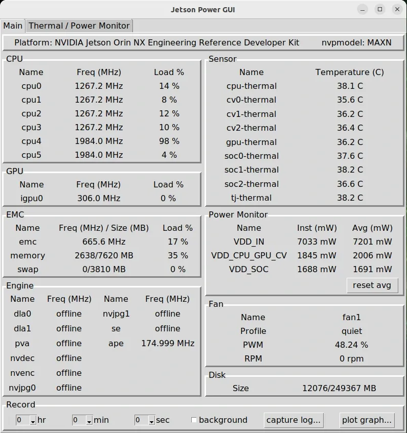 Jetson Power GUI main tab