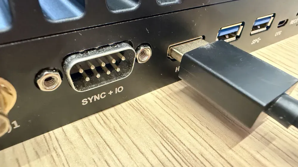 HDMI cable connected to the ZED Box 2