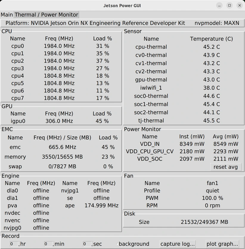 Jetson Power GUI main tab