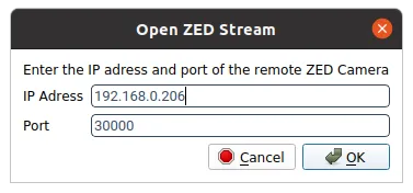 Depth Viewer connect modal