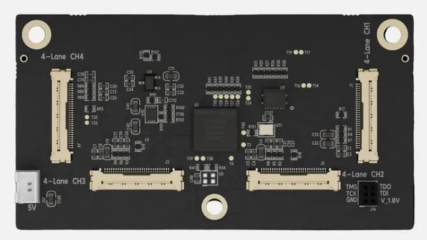 ZED Link MIPI Quad, front view with the four camera connectors
