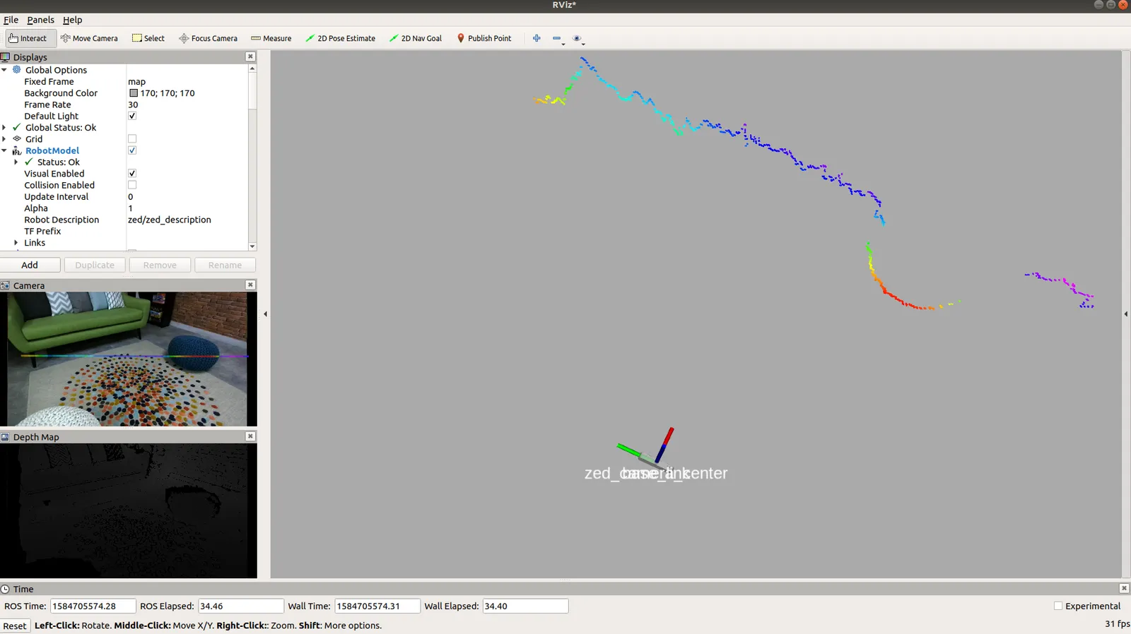 Virtual 2D laser scan